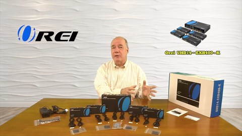 OREI 1x4 HDMI Extender Splitter HDBaseT 4K, Multiple Over Single Cable CAT6/7 4K@60Hz 4:4:4 HDCP 2.2 With IR Remote EDID Management, HDR - Up to 400 Ft - Loop Out - Low Latency - Full Support