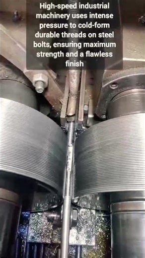 Watch How Professional Machinery Rolls Threads On Steel Rods