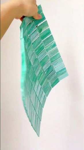 Blue Green Vertical Stack Rectangle Glass Mosaic Tiles | Modern Wall & Backsplash Design