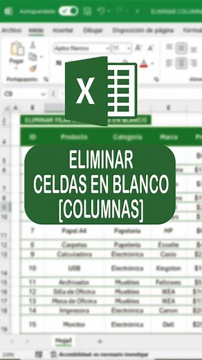 COMO ELIMINAR COLUMNAS EN BLANCO EN EXCEL #Excel #Exceltips #Exceltutorial #Excelpro #Excelparatodos #Exceltip