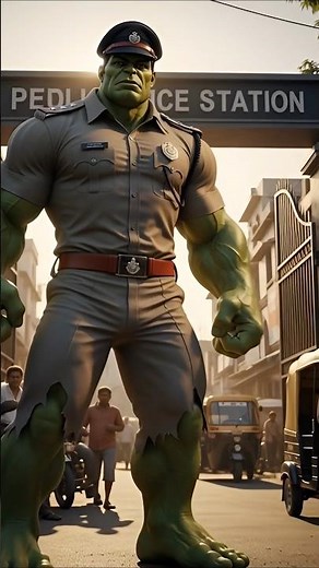 "Hulk Becomes a Police Officer – Epic Village Action Story"#hulk #viral