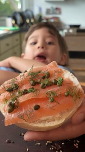 335K views · 17K reactions | Levi makes lox bagels with fresh homemade bagels! Our bagels came out so yummy, fluffy but also with the right amount of chew. Smoked salmon with cream cheese is a perfect pairing and of course capers too, Levi's new favorite ingredient. We had a ton of fun shaping the bagels, Levi showed his creativity by making his own figure eight bagel. | Cooking for Levi | Facebook