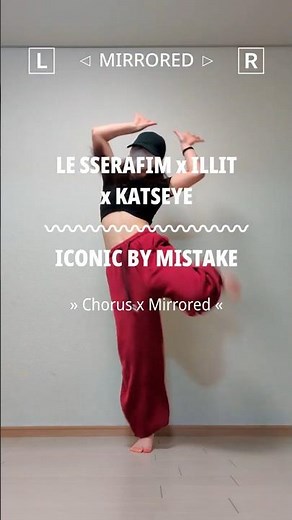 [MIRRORED] LE SSERAFIM x ILLIT x KATSEYE - ICONIC BY MISTAKE | Dance Tutorial #shorts