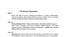 Business Organization Syllabus.pdf - Business Organization - Notes - Teachmint