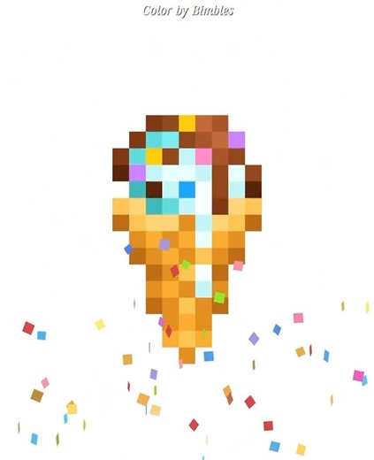 Ice cream | Color by Bimbles #colorbynumber #pixelart #icecream