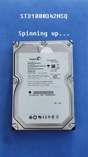 Seagate Barracuda ES.2 ST31000342NSQ Spinup/Spindown | #harddrivesounds