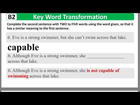 Lesson 16 Key Word Transformation