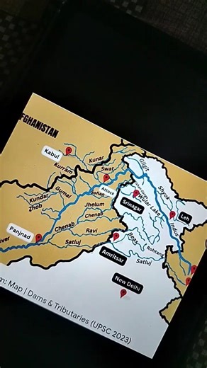 Sindhu rriver on map 🗺️...... #Viral #IndusRiver#geography #ncert #bpsc