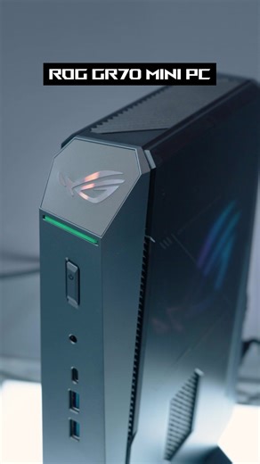 Sleek. Fast. Ready to perform ⚔️ The ROG GR70 mini PC, powered by AMD Ryzen™ 9 9955HX3D, delivers high-end gaming performance in a compact form factor. ✨ Straight from #CES2026, now available globally #AMDGaming #MiniPC #GamingMiniPC #ROGCES2026 #DareToInnovate @AMD | ASUS Republic of Gamers