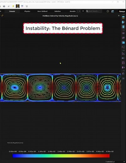 Instability: The Bénard Problem | Pathlines by Velocity Magnitude (#cfd)