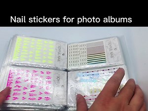 Sticker Organizer, 80 Slots Nail Art Sticker Storage Book Collecting Album, Empty Storage Holder and 3 Pcs Album Corner Sticker, Easy Photo Album Tools