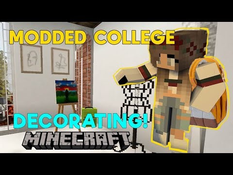 I Built a MINECRAFT Fine Art Classroom | MODDED Decorating!