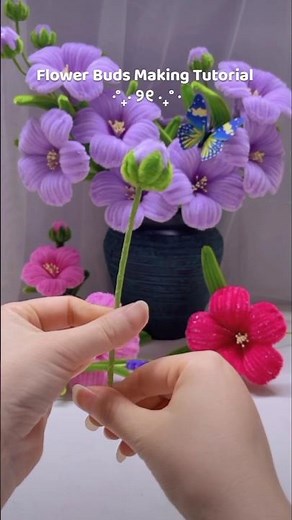 how to make flower buds with pipe cleaners | easy flowers buds making tutorial #diy #flowerscraft