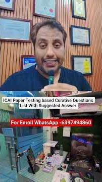 ICAI Paper Pattern Based Curative IMP Questions List for May 26 Exam #castudents #icai #cainter #ca