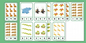 Jungle Animals Peg Counting