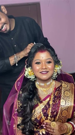 কেমন লাগছে #bridal #wedding #braidal #makeupartist #Bengali Reception make-up look