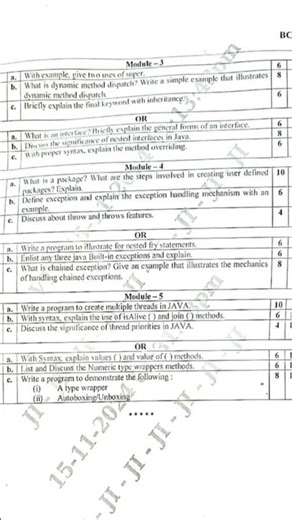 java module question paper bcs306A