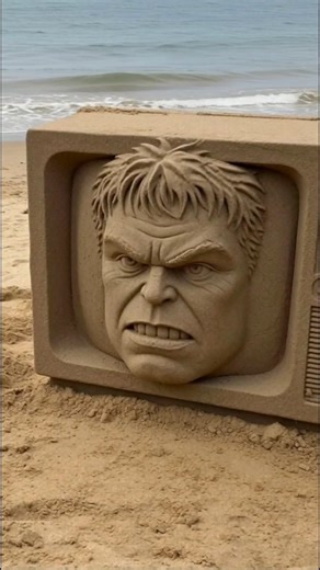 Spider-man vs Hulk Shaped Like Giant Sand Television #hulk #marveltoys #robot #spiderman#shorts