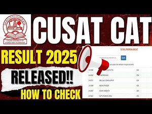 How to Check CUSAT CAT Result 2025
