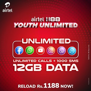 Forget the words "No Data"! Scroll, post and watch reels all day while you express yourself with your favourite filters, pictures and videos. Enjoy unlimited access to Facebook, WhatsApp, YouTube, Instagram, Viber, and Imo, with unlimited calls and an upfront 12GB of anytime data. Reload Rs. 1188 now! Airtel 1188 – Youth's Choice #AirtelYouthUnlimited #UnlimitedSocialMedia #Airtel1188 #AnytimeData #YouthChoice #UnlimitedCalls #AirtelSriLanka | Airtel Life