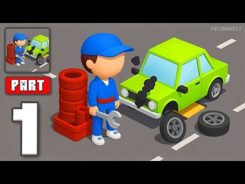 Busy Garage - Gameplay Walkthrough Part 1 - Fix Cars And Grow Garage (iOS, Android)