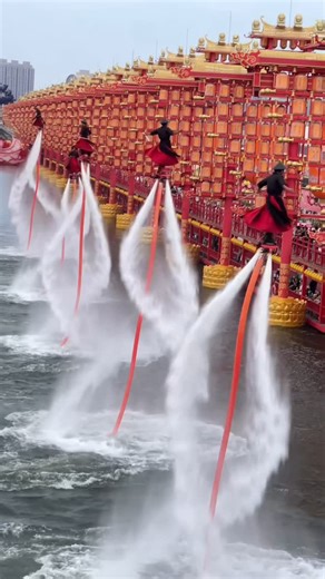Shaolin Worldwide | A breathtaking water jet pack (flyboard) performance with five performers soaring together above the river in perfect harmony. Set against... | Instagram