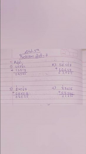 Problem set 7 class 5 | std 5 maths problem set 7 | State Board