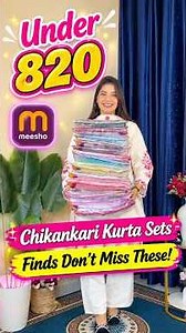 Meesho Chikankari Kurta Set With Dupatta Under ₹820 😍 | Festive Wear Finds