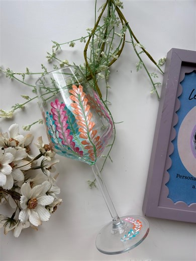 Hand Painted Wine Glass - Etsy