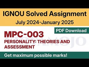 IGNOU MPC 003 Solved Assignment 2024-25 PDF Download | IGNOU MA Psychology/MAPC 1st Year Assignment
