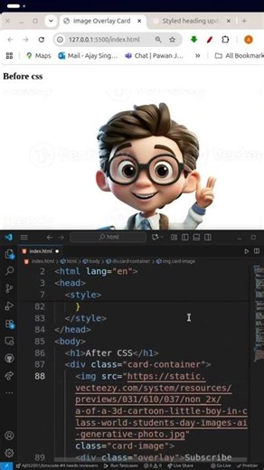 9/100 Before CSS vs After CSS | HTML CSS JS Animation and Effects #css #webdevelopment