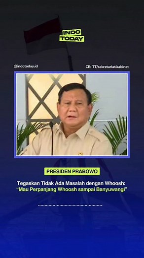 WOW UTANG WHOOSH DILUNASI KAH? 🤔 ______ Presiden RI Prabowo Subianto meminta seluruh pihak untuk tidak mempermasalahkan terkait utang yang menjerat proyek Kereta Cepat Jakarta-Bandung (KCJB) alias Whoosh. la mengaku sudah mempelajari dan akan bertanggung jawab terkait masalah tersebut. Ia bahkan menegaskan akan memperpanjang rute Whoosh hingga Banyuwangi. Hal ini disampaikan Prabowo ketika memberikan pidato dalam peresmian Stasiun Tanah Abang Baru di Jakarta Pusat, Selasa (4/11/2025). follow @i