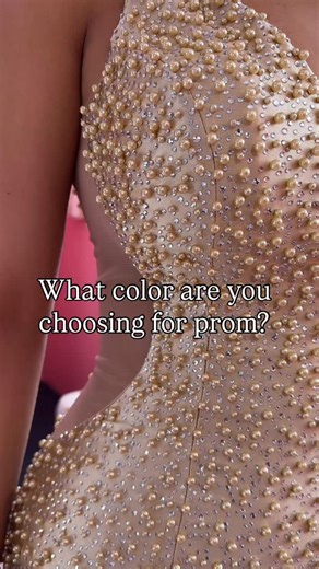 The 'it' pearl dress of the season is HERE and we want to know what color you're choosing 🤩 Gold, silver or purple? We only have a few appointments left this weekend so book yours today! 💫 Lansing, Michigan's Iconic 2-Story Pink building 💖 📍 4025 W. Saginaw Hwy, Lansing, MI 48917 📱 (517)321-7731 Book online 👉🏼 www.pierresbridal.com #pierresbridal #promshopping #prom2026 #ashleylauren #lansingmichigan | Pierre's Bridal, Prom & Tuxedo