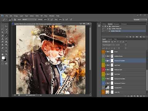 Splatter Watercolor Photoshop Action Tutorial