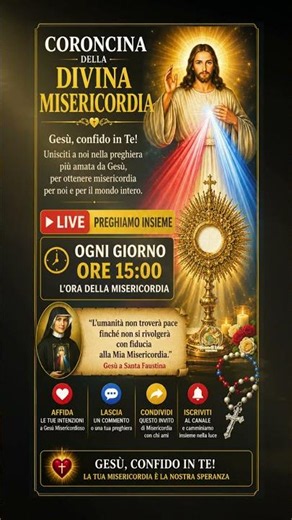 Coroncina della Divina Misericordia – Preghiamo insieme ogni giorno alle ore 15:00 Gocce di Luce