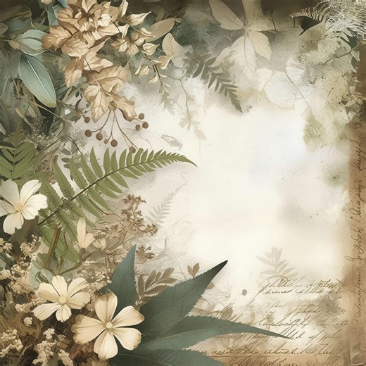 11 Vintage Fern Background Papers, Papers Design, Printable Watercolor Clipart, High Quality JPG Files, Commercial Use, Paper Craft, Journal - Etsy