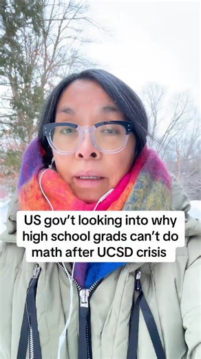 Anna Esaki-Smith on Instagram: "The US government is looking into why high school grads who get into schools like UC San Diego lack high school or even middle school math skills. Senator Bill Cassidy has asked 35 selective universities and colleges to submit data on freshmen placement into math courses and whether standardized test scores are required for entry. “The state of affairs is unacceptable,” Cassidy writes, “and demands immediate, corrective action” #college #university #highereducatio
