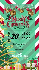 Christmas Tree Evite S319 - Downloadable Evite / E-vite. Digital Invitation. Xmas, Tree, Party, Event, Digital Invites. - Etsy