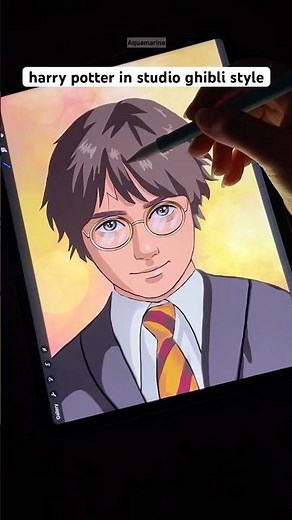 Drawing Harry Potter in Anime Style – Magical Transformation!🪄 #artchallenge