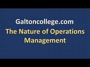 The Nature of Operations Management