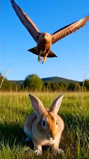 Crows Attack Eagle to Save a Baby Rabbit | Emotional Animal Rescue 🐇 #animals #rescueefforts