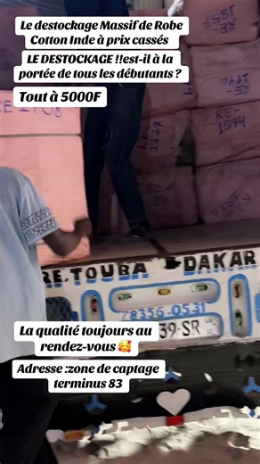 Destockage Robe Cotton Inde à 5000F près du Terminus 83