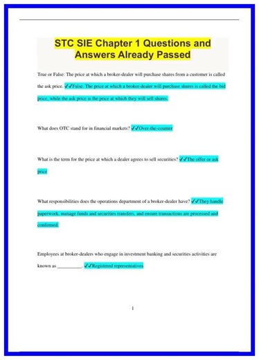 STC SIE Chapter 1 Questions and Answers Already Passed3128 636x882