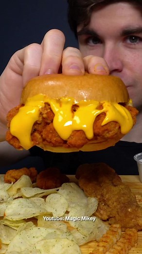 Eating Cheesy Spicy Chicken Sandwich W Ranch & Buldak Sauce #eating #chicken #mukbang #asmr #chickensandwhich #foodtiktok #foodie #asmreating #asmrfood #spicy #hot #friedchicken #yummy #delicious