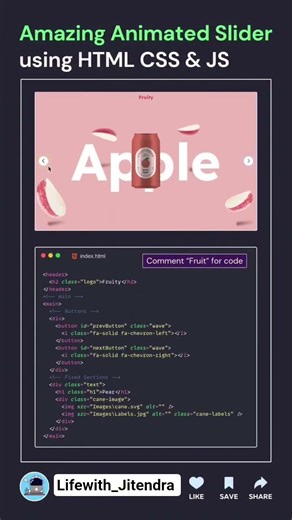 Animated Next Level Slider Using HTML , CSS