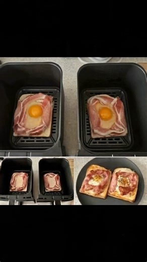 This breakfast is crispy, delicious, and so easy to make. An air fryer is the best way to cook bacon and eggs. Dear Silent 🤫 members from the group, say anything to stay active. | Air Fryer Recipes And Tips
