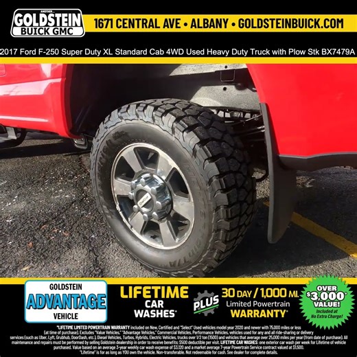 2017 Ford F-250 Super Duty XL Standard Cab 4WD Used Heavy Duty Truck with Plow Stk BX7479A ADV