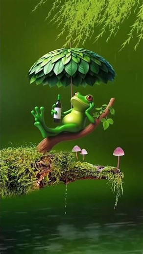 frog enjoy the rainy days #shorts#shortvideo #trending