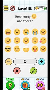 Braindom: Brain Games Test Level 53 How many 😣 are there?
