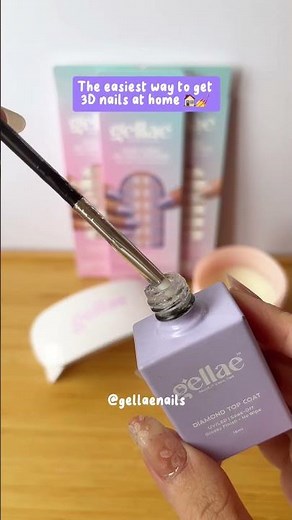 Beginner friendly 3D nail art using Gellae Diamond Top Coat #gelnailtopcoat #diynails #gellae